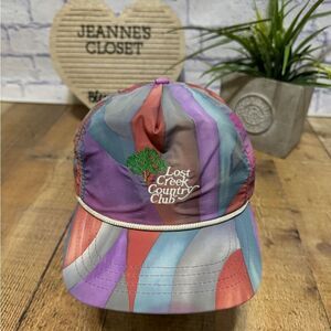 Vintage Lost Creek Country Club Austin Tx Watercolor Duckster Hat Made In USA